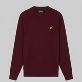 Lyle & Scott Cotton Merino Crew Neck Jumper - Burgundy