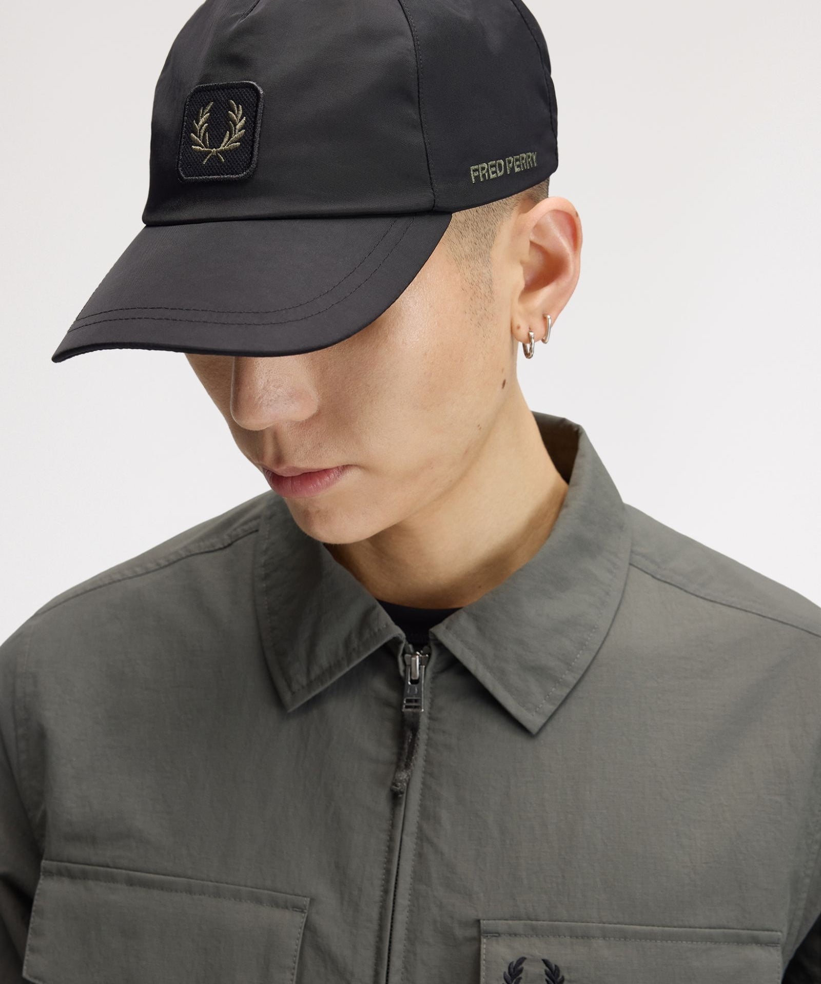 Fred Perry Crinkle Nylon Cap - Black
