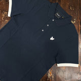 Lyle & Scott Contrast Cuff Tonal Polo Shirt - Dark Navy/White