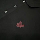 Lyle & Scott Contrast Cuff Tonal Polo Shirt - Jet Black/Burgundy