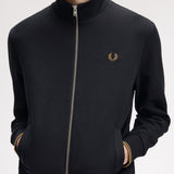 Fred Perry Zip Through Sweatshirt - Black/Shadedstone