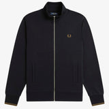 Fred Perry Zip Through Sweatshirt - Black/Shadedstone