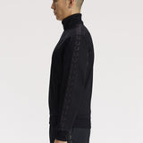 Fred Perry Contrast Tape Track Top - Black/Silver