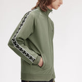Fred Perry Taped Track Jacket - LW Green/Black