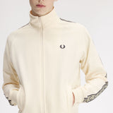 Fred Perry Contrast Tape Track Jacket - Ecru/Navy/Seagrass