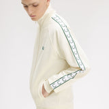 Fred Perry Contrast Tape Track Jacket - Ecru/Sport Green