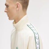 Fred Perry Contrast Tape Track Jacket - Ecru/Sport Green