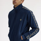 Fred Perry Contrast Tape Track Jacket - Tennis Blue/Champagne