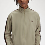 Fred Perry Contrast Tape Track Jacket - Warm Grey/Brick