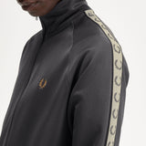 Fred Perry Contrast Tape Track Jacket - Anchor Grey/Black