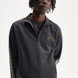 Fred Perry Contrast Tape Track Jacket - Anchor Grey/Black
