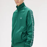 Fred Perry Contrast Tape Track Jacket - Sport Green/Ecru