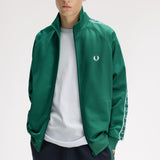 Fred Perry Contrast Tape Track Jacket - Sport Green/Ecru