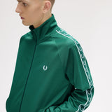 Fred Perry Contrast Tape Track Jacket - Sport Green/Ecru