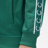Fred Perry Contrast Tape Track Jacket - Sport Green/Ecru