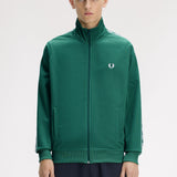 Fred Perry Contrast Tape Track Jacket - Sport Green/Ecru