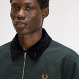 Fred Perry Cotton Caban Jacket - Night Green