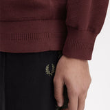 Fred Perry Pique Stitch Jumper - Bordeaux