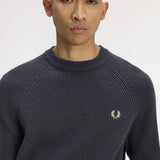 Fred Perry Lambswool Raglan Jumper - Grey