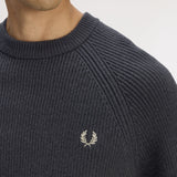Fred Perry Lambswool Raglan Jumper - Grey