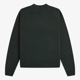 Fred Perry Saddle Sleeve V Neck Wool Jumper - Night Green