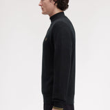 Fred Perry Waffle Stitch Half Zip Jumper - Black