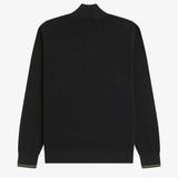 Fred Perry Waffle Stitch Half Zip Jumper - Black