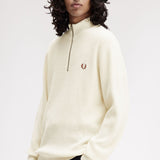 Fred Perry Waffle Stitch Half Zip Jumper - Ecru