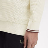 Fred Perry Waffle Stitch Half Zip Jumper - Ecru