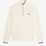 Fred Perry Waffle Stitch Half Zip Jumper - Ecru