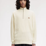 Fred Perry Waffle Stitch Half Zip Jumper - Ecru