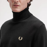 Fred Perry Roll Neck Jumper - Black