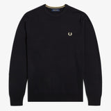 Fred Perry Classic Crew Neck Jumper - Black/Champagne