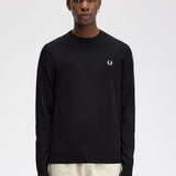Fred Perry Classic Crew Neck Jumper - Black/Champagne