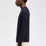 Fred Perry Classic Crew Neck Jumper - Navy/Dark Caramel