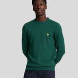 Lyle & Scott Cotton Merino Crew Neck Jumper - Dark Green