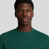 Lyle & Scott Cotton Merino Crew Neck Jumper - Dark Green