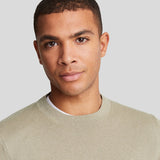 Lyle & Scott Cotton Merino Crew Neck Jumper - Sage Uniform