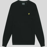 Lyle & Scott Cotton Merino Crew Neck Jumper - Jet Black