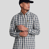 Lyle & Scott Washed Check Poplin Shirt - Cove/Dark Navy