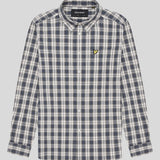 Lyle & Scott Washed Check Poplin Shirt - Cove/Dark Navy