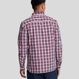 Lyle & Scott Washed Check Poplin Shirt - Dark Navy/Rich Burgundy