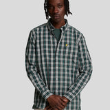 Lyle & Scott Washed Check Poplin Shirt - Argyle Teal/Mid Grey Marl