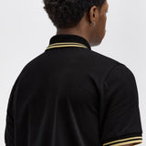 Fred Perry Made in England Twin Tipped Polo Shirt - Black/Champagne
