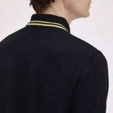 Fred Perry Made in England Twin Tipped Polo Shirt - Black/Champagne