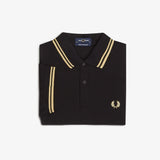 Fred Perry Made in England Twin Tipped Polo Shirt - Black/Champagne