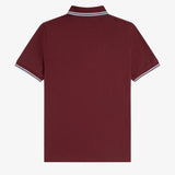 Fred Perry Made in England Twin Tipped Polo Shirt - Maroon/White/Ice