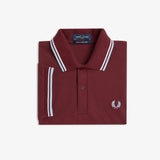Fred Perry Made in England Twin Tipped Polo Shirt - Maroon/White/Ice