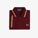 Fred Perry Made in England Twin Tipped Polo Shirt - Bordeaux/Champagne
