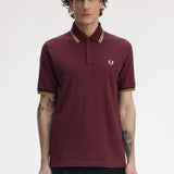 Fred Perry Made in England Twin Tipped Polo Shirt - Bordeaux/Champagne